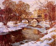 Mulhaupt, Frederick John Choate Bridge, Winter oil painting on canvas